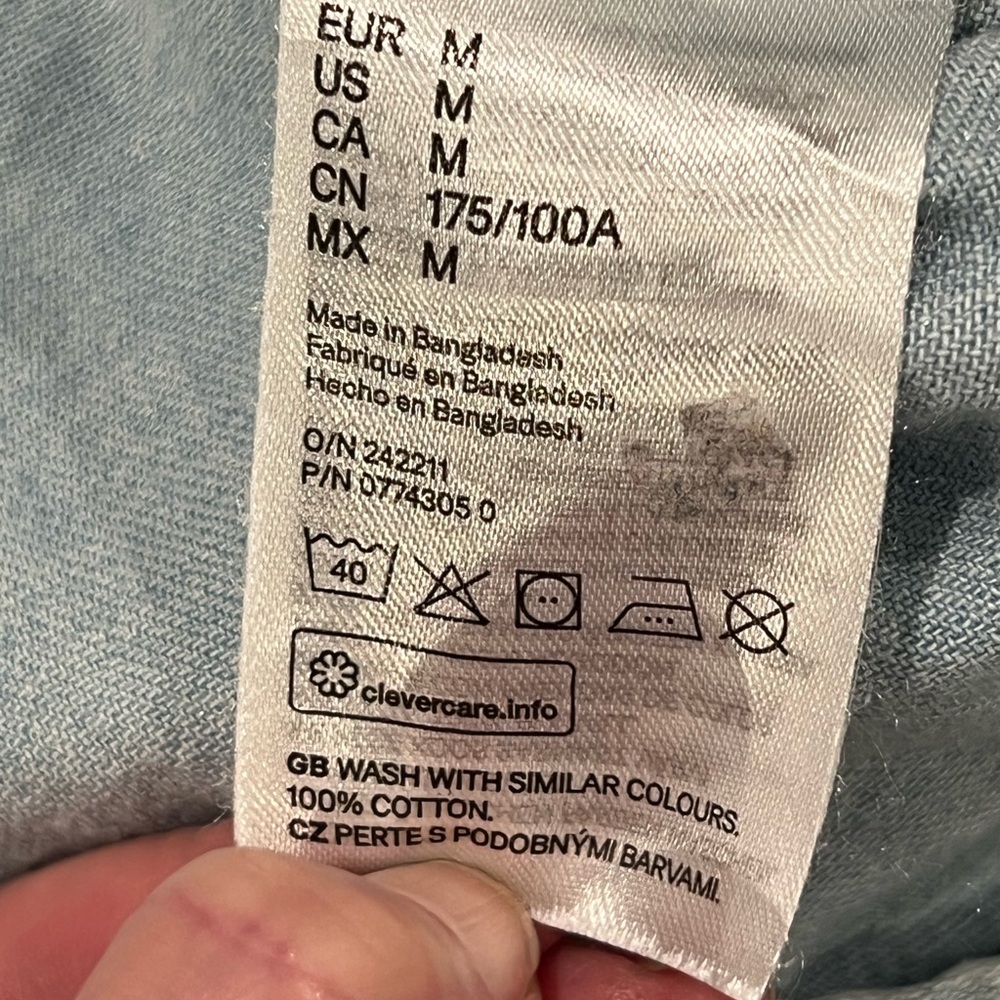 H&M Men's Light Blue Denim Shirt - Picture 6 of 7